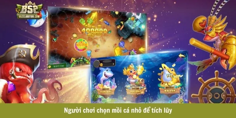 Người chơi chọn mồi cá nhỏ để tích lũy